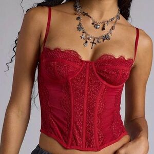 Urban Outfitters Out From Under Modern Love Corset Red Small